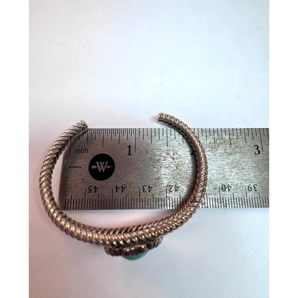 Estate R. Bennett Sterling Silver 925 Turquoise Cuff Bracelet 6" Vintage Navajo - Picture 7 of 9